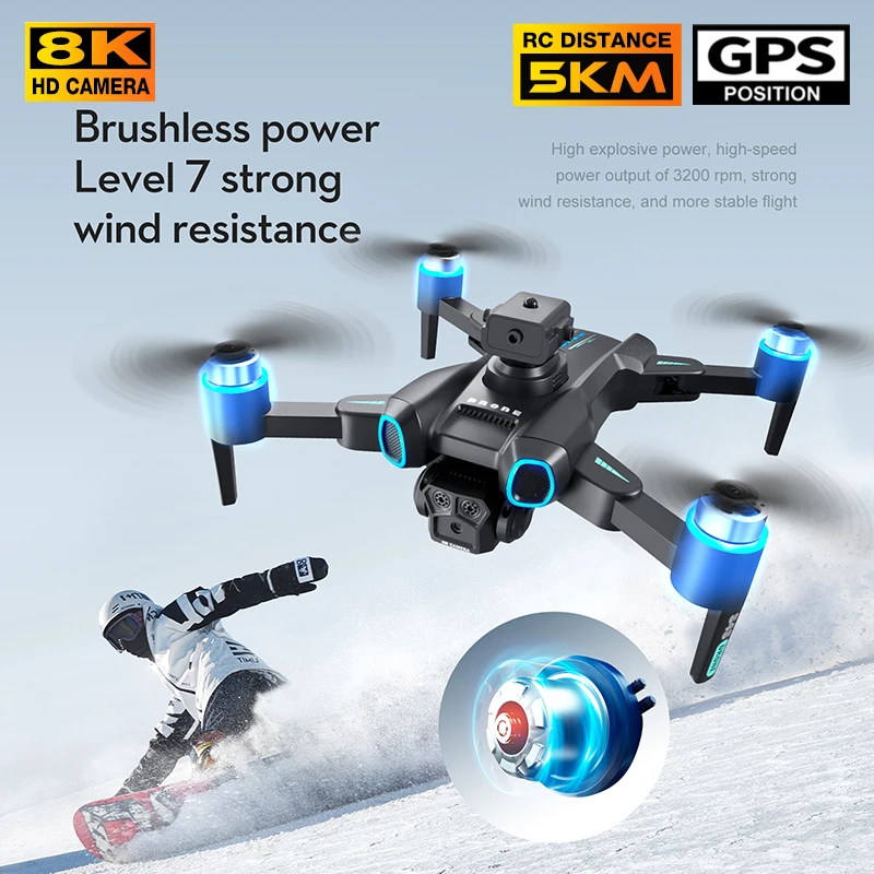 LS-S4S Drone Professional Obstacle Avoidance 8K Dual HD Camera 5G Brushless Motor Foldable Quadcopter Gifts Rc helicopter Toys