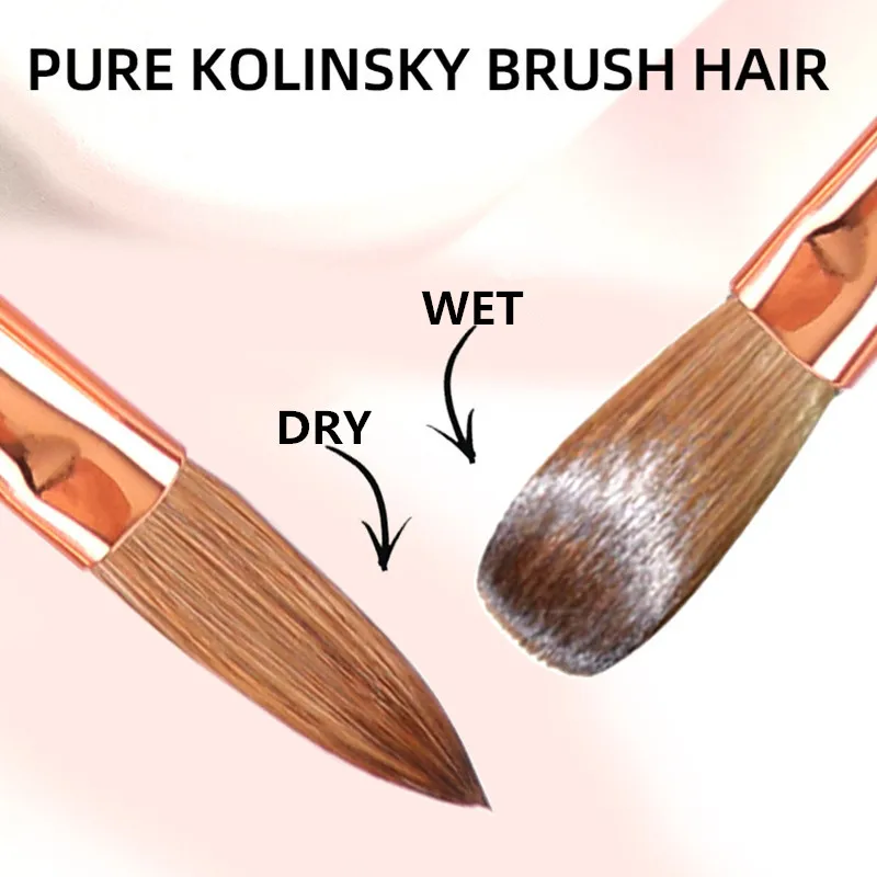 1Pc Sandelholz Griff Kolinsky Nail art Pinsel Acryl UV Gel Verlängerung Stift Nagellack Malerei Zeichnung Pinsel