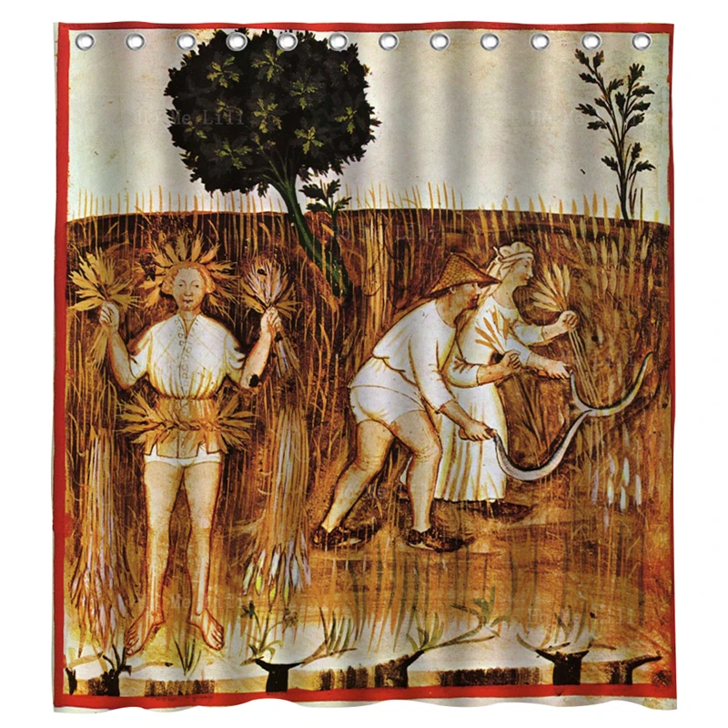 Estate Taccuino Sanitatis Casanatense Wine Medieval Peasants In Western Europe Barrel Shower Curtains By Ho Me Lili