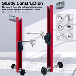 300/400/500/600MM stabilny montaż konstrukcji ze stopu aluminium regulowany uchwyt poziomu lasera z uniwersalny Adapter akcesorium