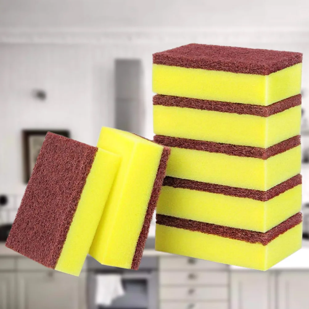 

10pcs Rust Removal Sponge Scrub Pad High-Density Scouring Kitchen Bathroom Cleaning Sponge Durable Water Absorption Foam
