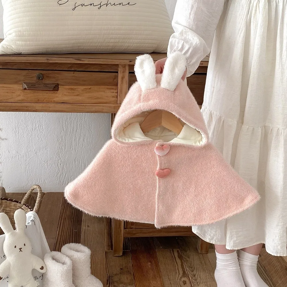 عباءة أطفال متينة دافئة بغطاء للرأس من الصوف للأميرة للفتيات للشتاء من عمر 0 إلى 1 سنة سترة ثلج عصرية #4