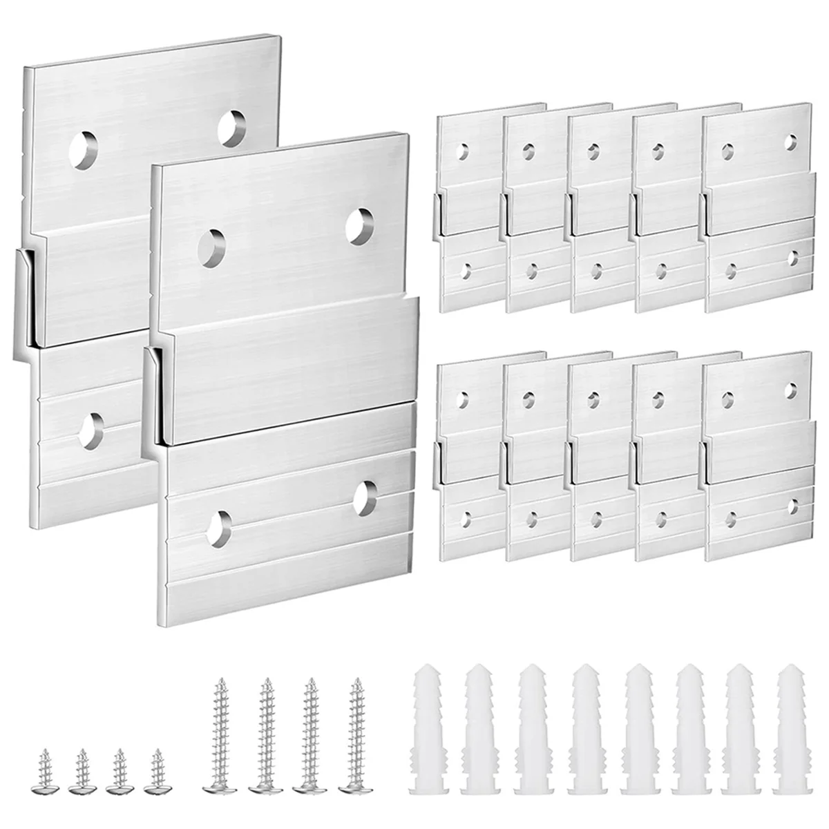 

Hardware Kit for Hanging French Plywood Picture Hooks, Wall Bracket Hardware Kit Aluminum Z Bar Hangers 24 Pieces