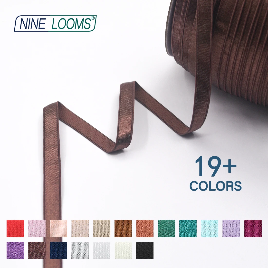 NINE LOOMS BH-Träger, elastisches Band, 3/8 Zoll, 10 mm, glänzendes Nylon-Schulterband, Unterwäsche, Dessous-Herstellung, Nähbesatz, 50, 100 Yard per Spule – Detail 2