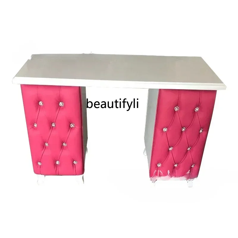 X New Wooden Manicure Table and Chair Suit European and American   Economical Single Small Manicure Table Manicure Table