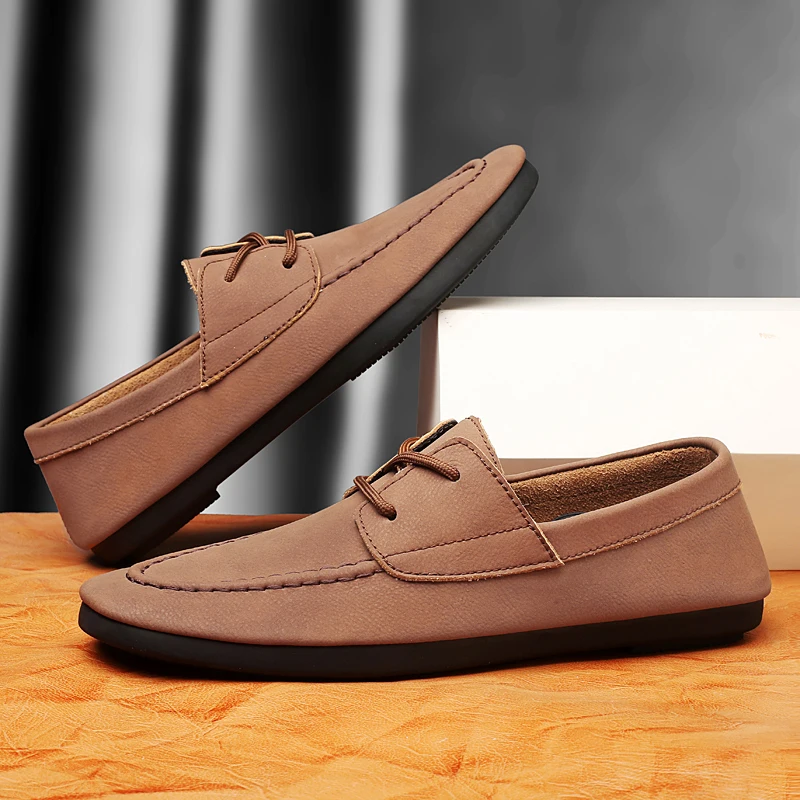 

Men's New Casual Shoes Comfortable lightweight design style Business or office High quality genuine leather shoes Flat Luxury