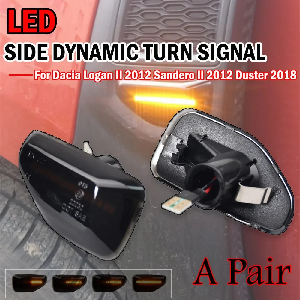 2x جديد وامض LED بدوره إشارة ديناميكية الجانب ماركر ضوء مصابيح ل داسيا لوجان 2 سانديرو 2 داستر 2 رينو ستيبواي داستر #6
