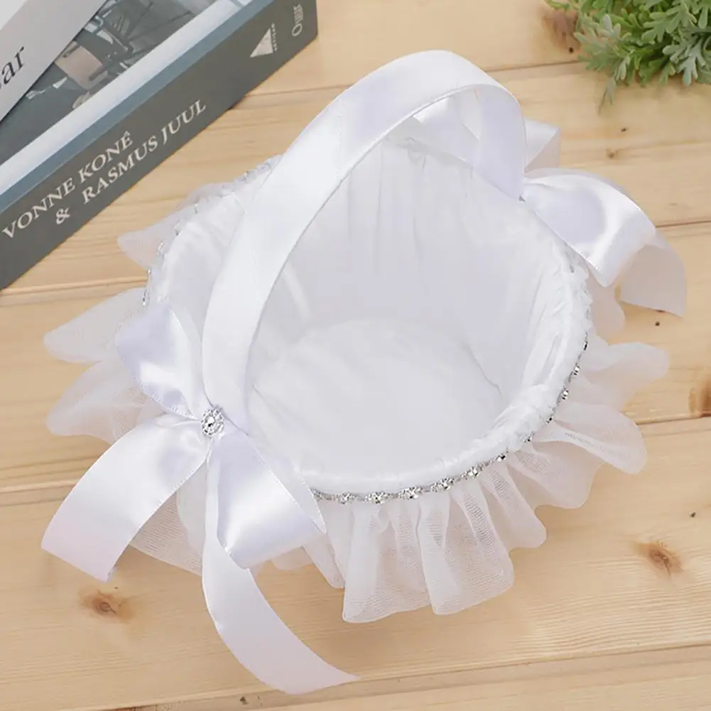 Novel Flower Basket Strong Load-bearing Portable Exquisite Workmanship Wedding Flower Basket Decorative