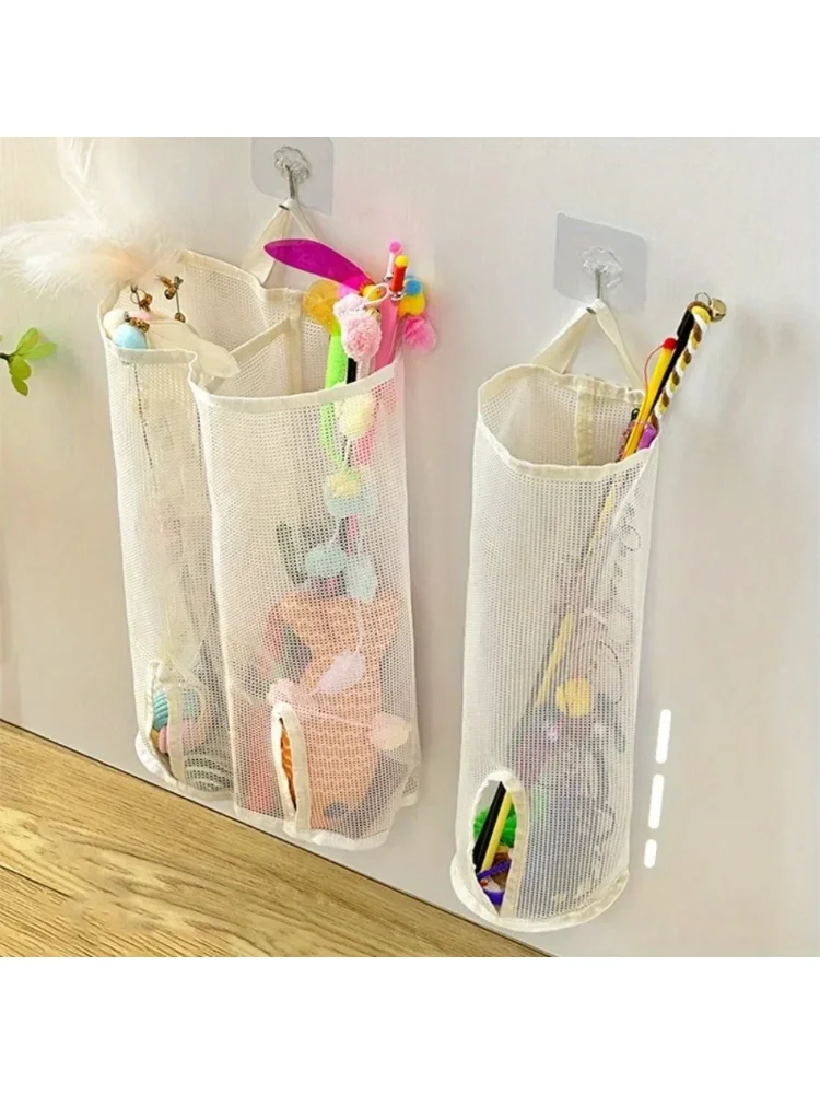 Cat Stick Wall-Mounted Mesh Storage Gag-Suitable For Pet Toys, Cat Toy Storage, Puppy Toys Storage bag without Taking Up Space