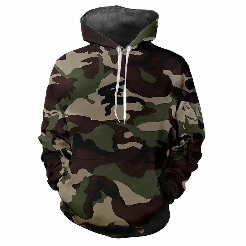 3D Printed Jungle Camouflage Hoodie Men Cat Pattern Sweatshirt Loose Casual Outdoor Sports Long Sleeves Street Kids Camo Hoodies