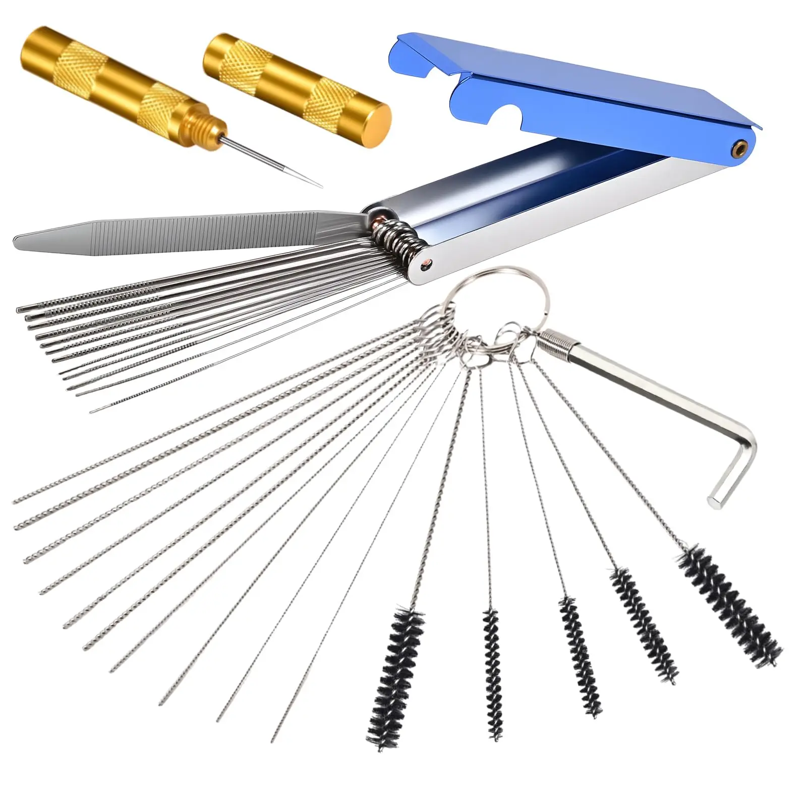 Carburetor Cleaning Kit, Premium Torch Tip Cleaner, Density Nylon for Motorcycle Jet Lawnmower Small Engine Welding Stove