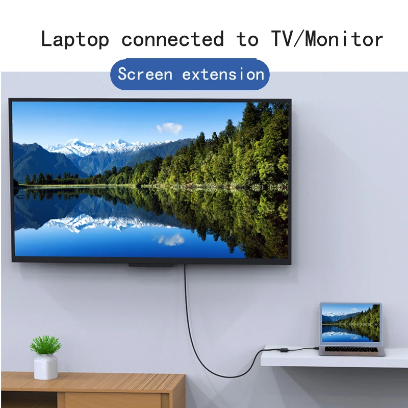 Adapter VGA 1080P, kompatibel dengan HDMI ke HDMI, 4 in 1 4K, adaptor Splitter internet, berbagi, LAN extender