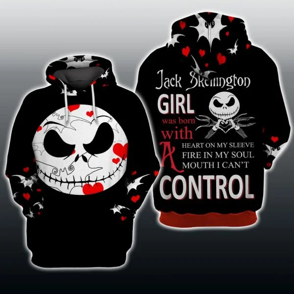 Disney Jack Skellington The Nightmare Before Christmas Men Women 3D Print High Quality Fleece Zipper/ Hoodies Pullover Tops