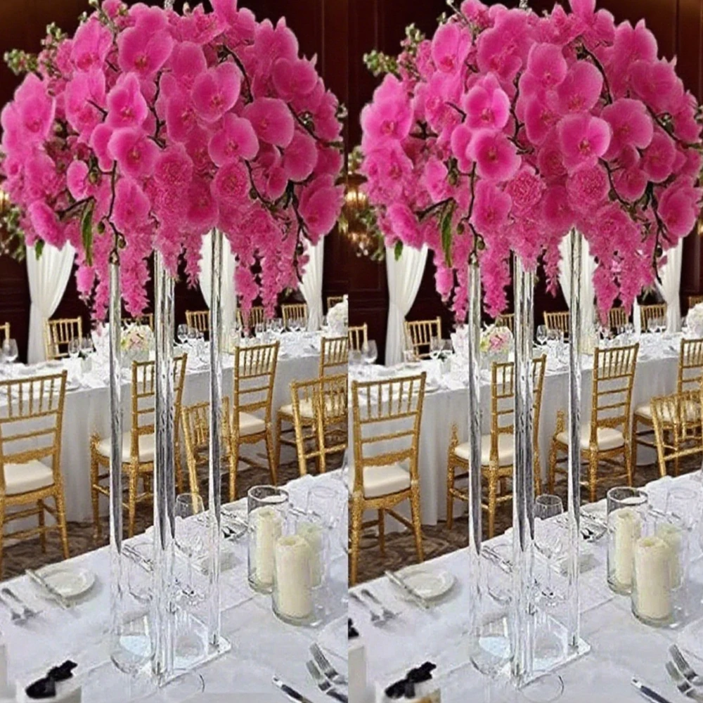 

2-12 шт.) 45 см-120 см) f30 прозрачные свадебные центральные украшения подставки для цветов акриловые металлические украшения для стола