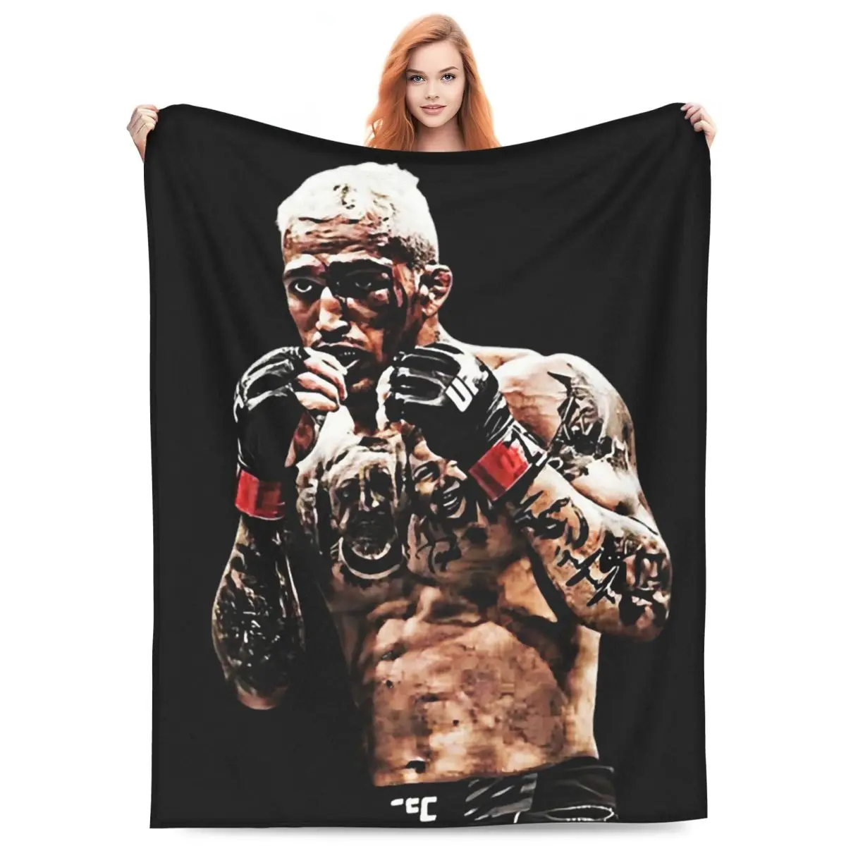 Charles Oliveira Do Bronx Ufc Blanket Fleece Sofa Throw Blanket Portable for Home Bedroom Office Throws Bedspread Quilt