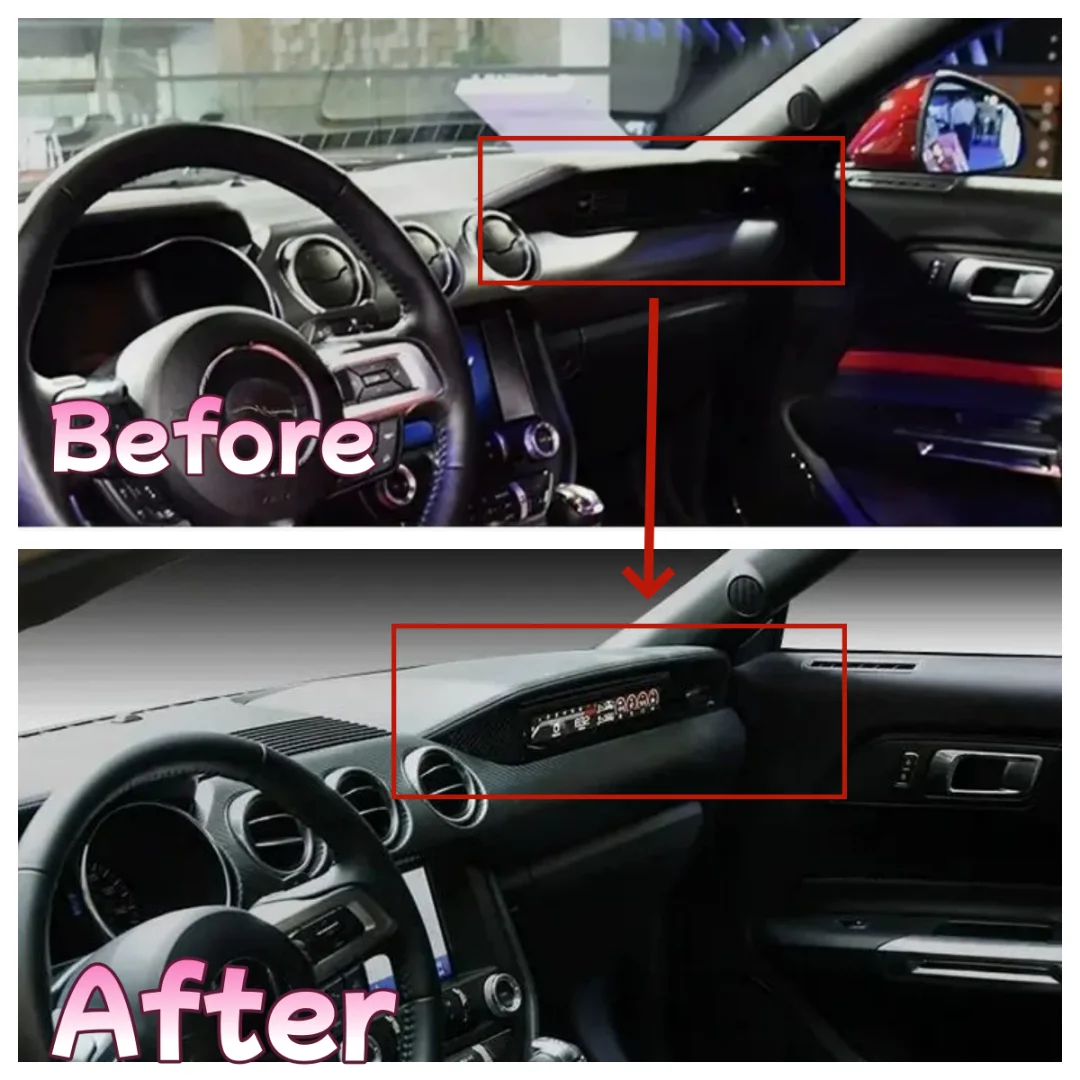 For Ford Mustang 2015-2023 Co-pilot Dashboard Display Screen LCD Passenger Side Dashboard Speed Meter Racing Instrument