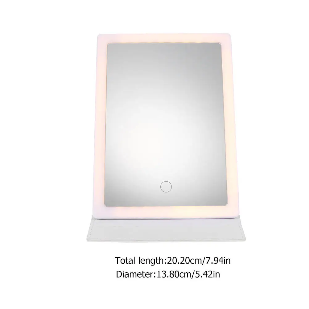 مجموعة واحدة من مرآة مكياج LED محمولة عالية الوضوح وقاعدة ثابتة وقاعدة ثابتة وتصميم أنيق للاستخدام اليومي للفتيات والسيدات