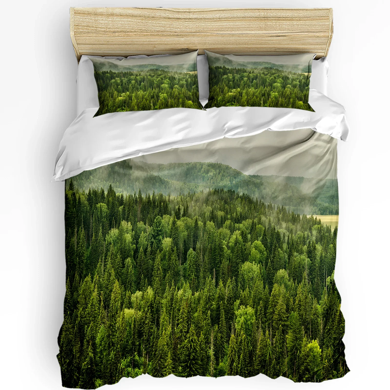 

3pcs Bedding Set Coniferous Green Forest Home Textile Duvet Cover Pillow Case Boy Kid Teen Girl Bedding Covers Set