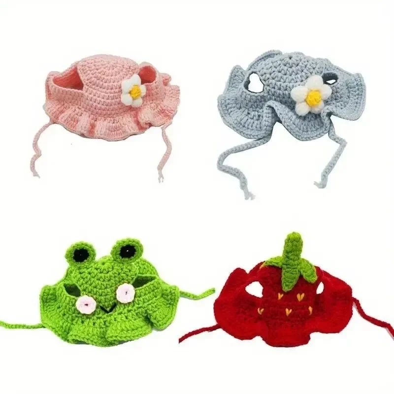 Herbst-Winter Katzenmütze Elastische Niedliche Raffinierte Haustiermütze für Welpen und Kätzchen Gestrickte Mütze für Partys und Fotoshootings Katzenzubehör – Detail 8