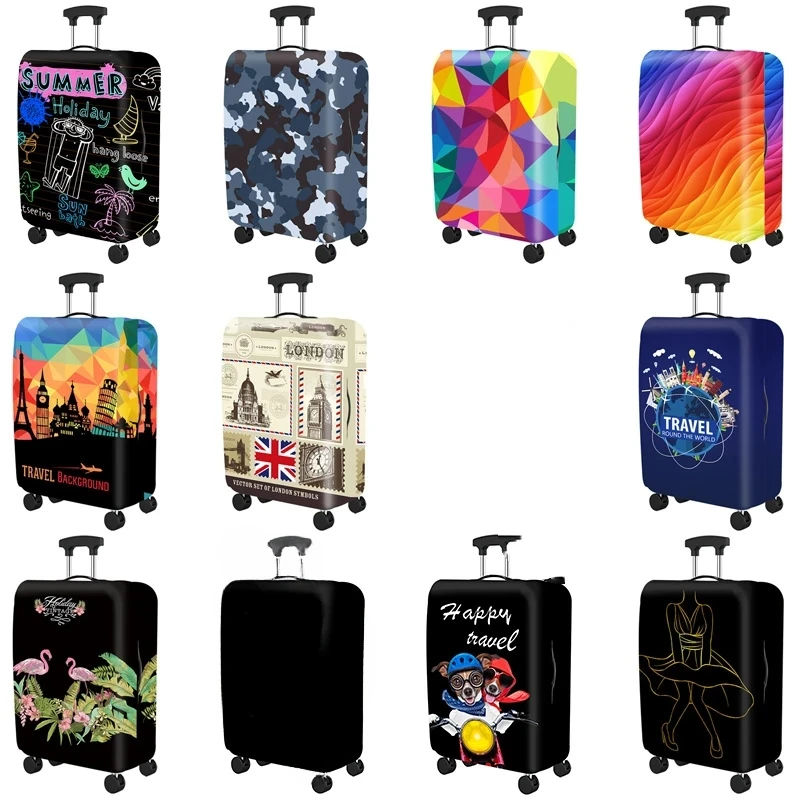 Elastic World Map Luggage Protective Cover Zipper Suit for 18-32 Inch Bag Suitcase Covers Trolley Cover Travel Accessories