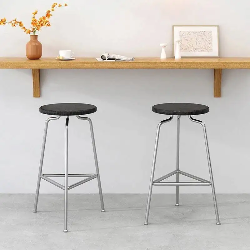 Taburetes de Bar Tradicionales en Oferta, Silla de Bar para Mesa, Silla Tapizada de Nogal con Respaldo, Taburete para Oficina, Barra, Muebles para el Hogar