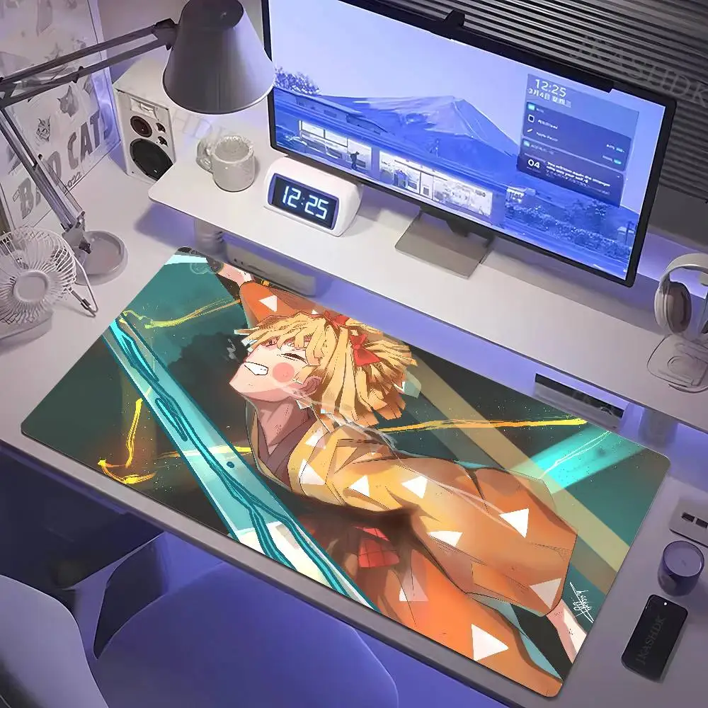 Demon Slayer Anime Gaming Mousepad Large Rubber Desk Mat With 2MM Stitched Edge For PC