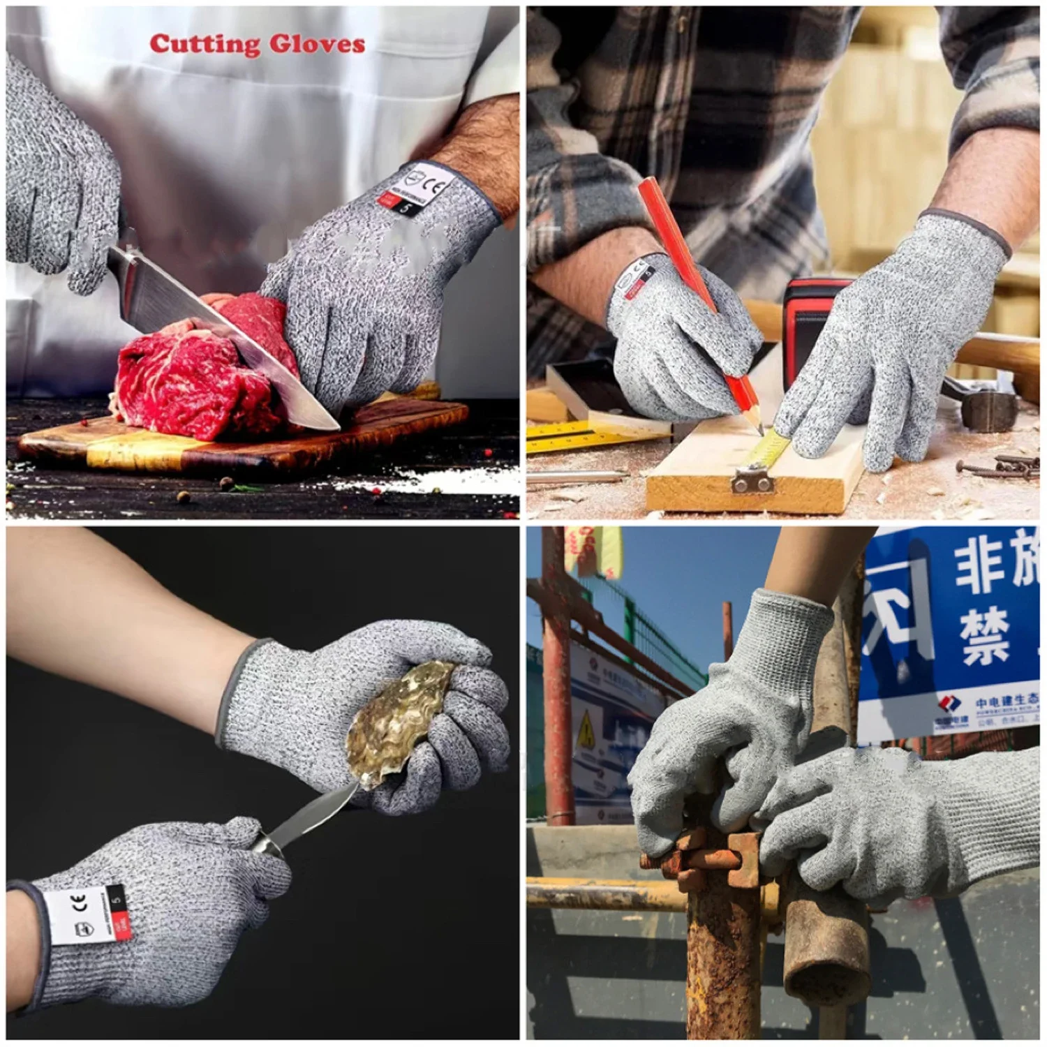 

Grade 5 Cut Resistant Gloves Machine Washable Kitchen Gardening Scratch Resistant Glass Cutting Safety Protection for Gardeners
