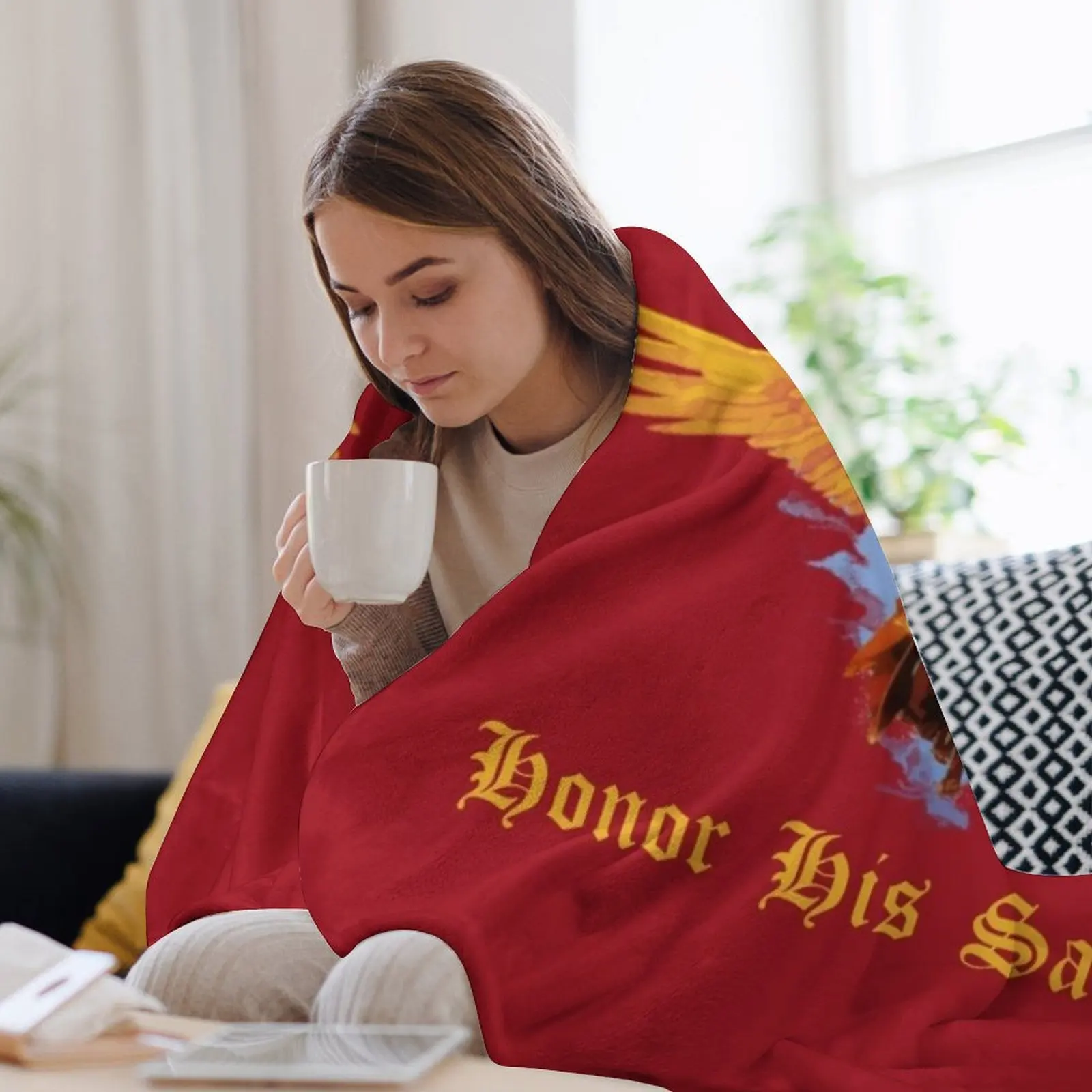 Sanguinala - Honor His Sacrifice Throw Blanket الزخرفية للأطفال الرضع لينة منقوشة الزخرفية سرير البطانيات