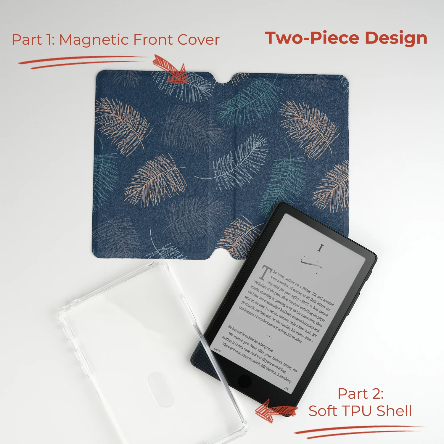 Etui Twosheep z abstrakcyjnym wzorem, pasujące do modeli XTEINK X4 Pro i XTEINK X4Pro. Odpinana, przezroczysta obudowa z TPU, cienka, ochronna. — zdjęcie produktu 2