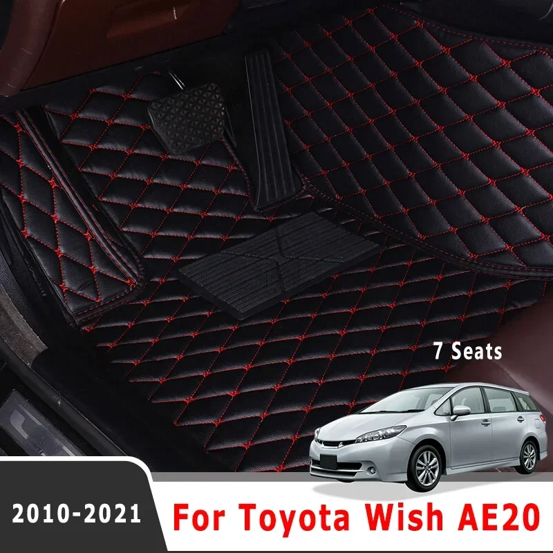 

Автомобильные коврики для Toyota Wish AE20 (7 мест) 2021 2020 2019 2018 2017 2016 2015 2014 2013 2012 2011 2010, кожаные, с эффектом ковролина