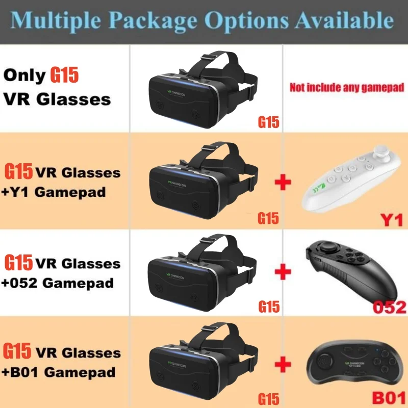 G15 IMAX Giant Screen Virtual Reality Glasses HD 3D Movie Goggles Cardboard Box VR Helmet for 4.7-7" Phone,Support Game Joystick