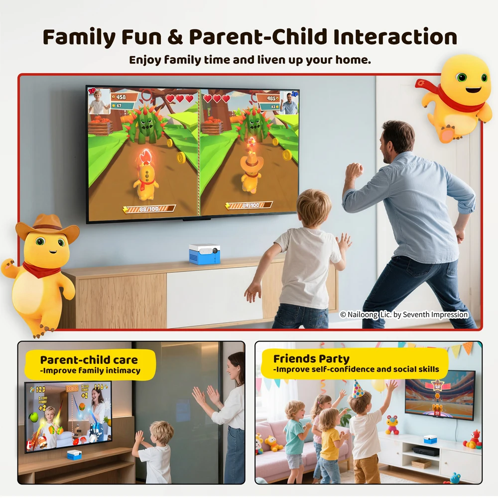 KINHANK MotionX ビデオゲームコンソール、子供と家族向けの40以上の