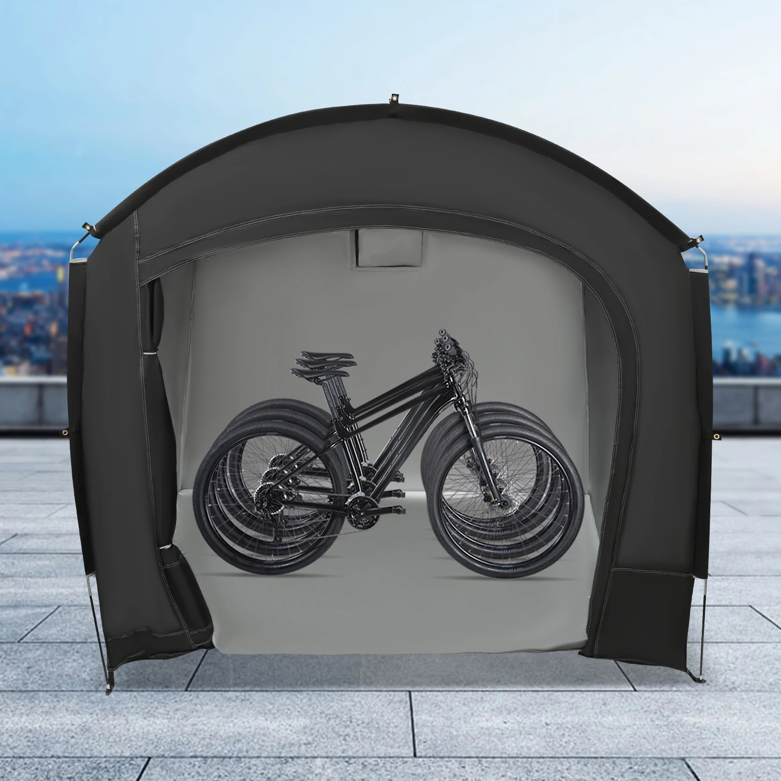 

Travel Bike Storage Tent, 210D Oxford Cloth and Fiberglass Tent, Bicycle Tent Outdoor Storage Waterproof, 220*150*185cm