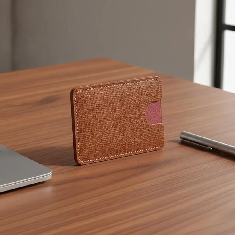 Genuine Cowhide Leather Ultra Thin Credit Card Holder Slim Anti-fall Card Wallet for Office Workers Business Travel