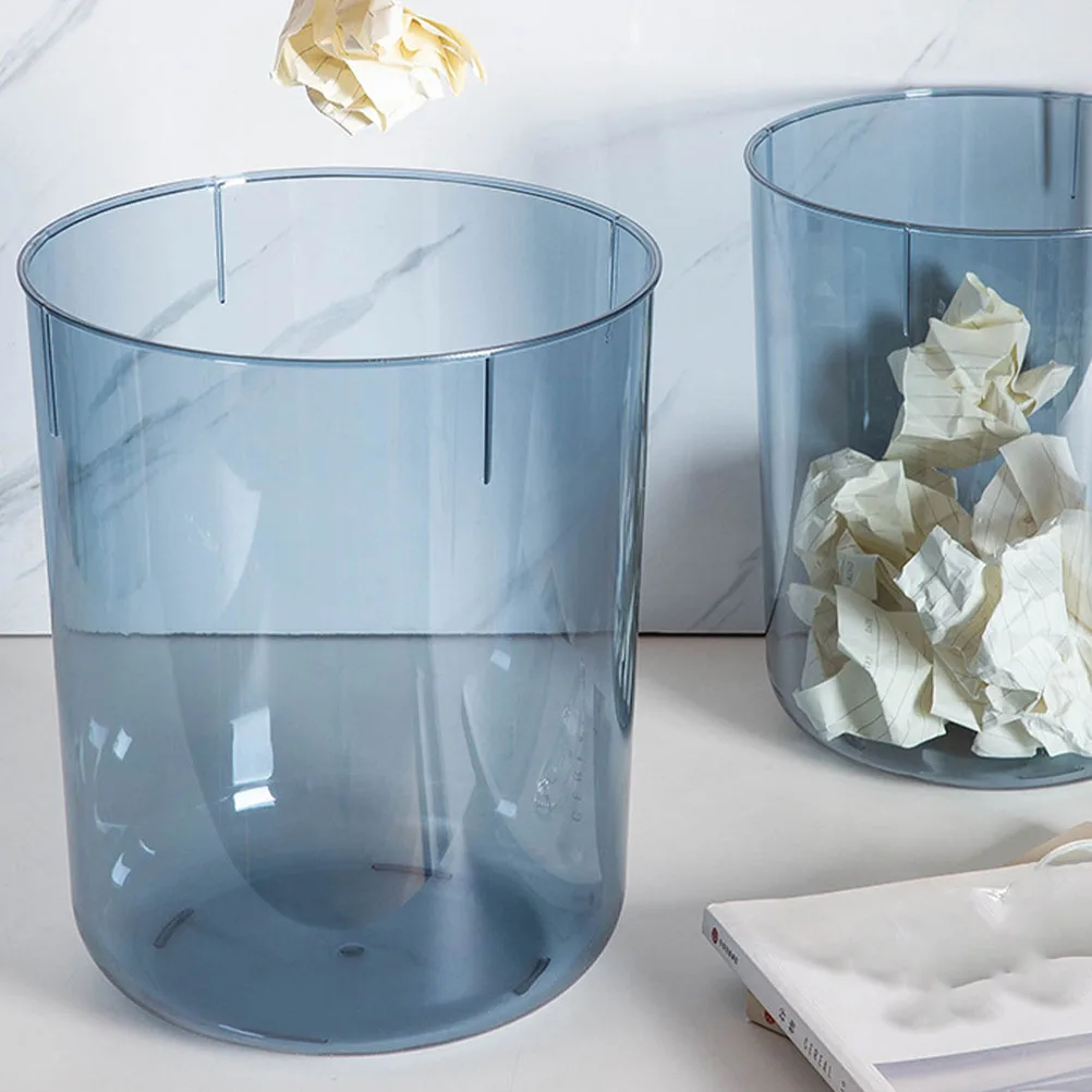

Transparent PET Large Capacity Simple Design Household Trash Can Garbage Bin Waste Bucket Storage Office Use