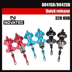 NOVATEC Hub D041SB D042SB MTB Bicycle Disc Card Brake 32 Holes Red and Blue 8/9/10/11 Speed Micro Spline 32H Disc Brake Cube