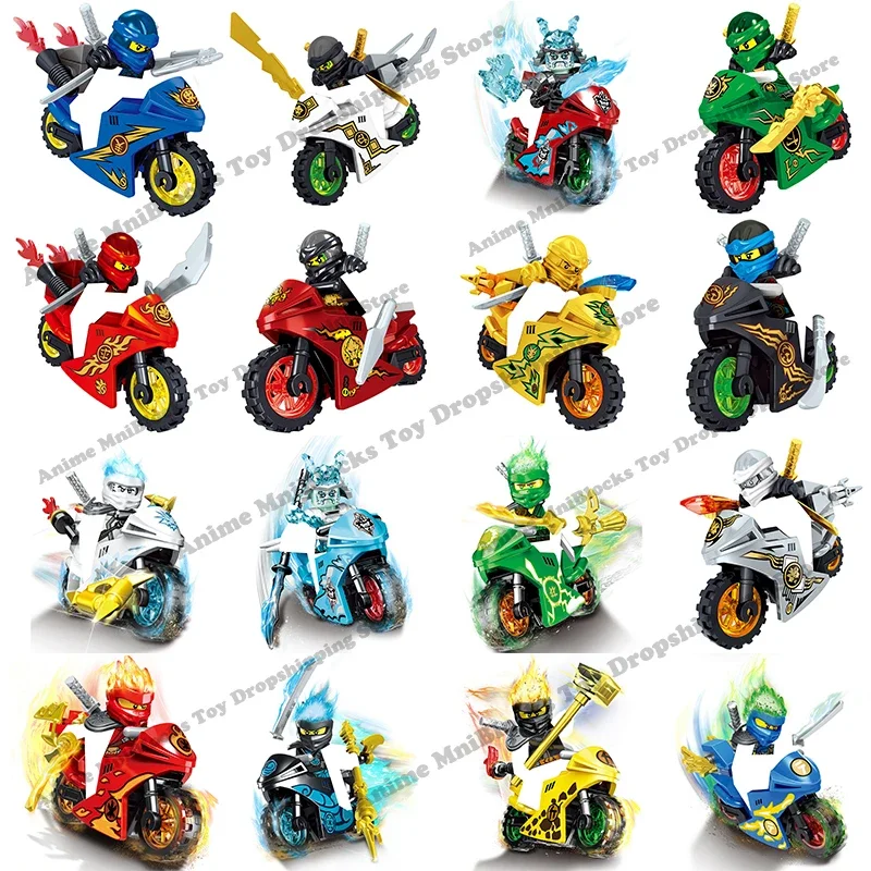 Anime Ninja Figs Cole Zane Nya Jay Lloyd Kai Ice Emperor Bricks Mini Action Toy Figura Building Blocks Assembly Toys Gifts