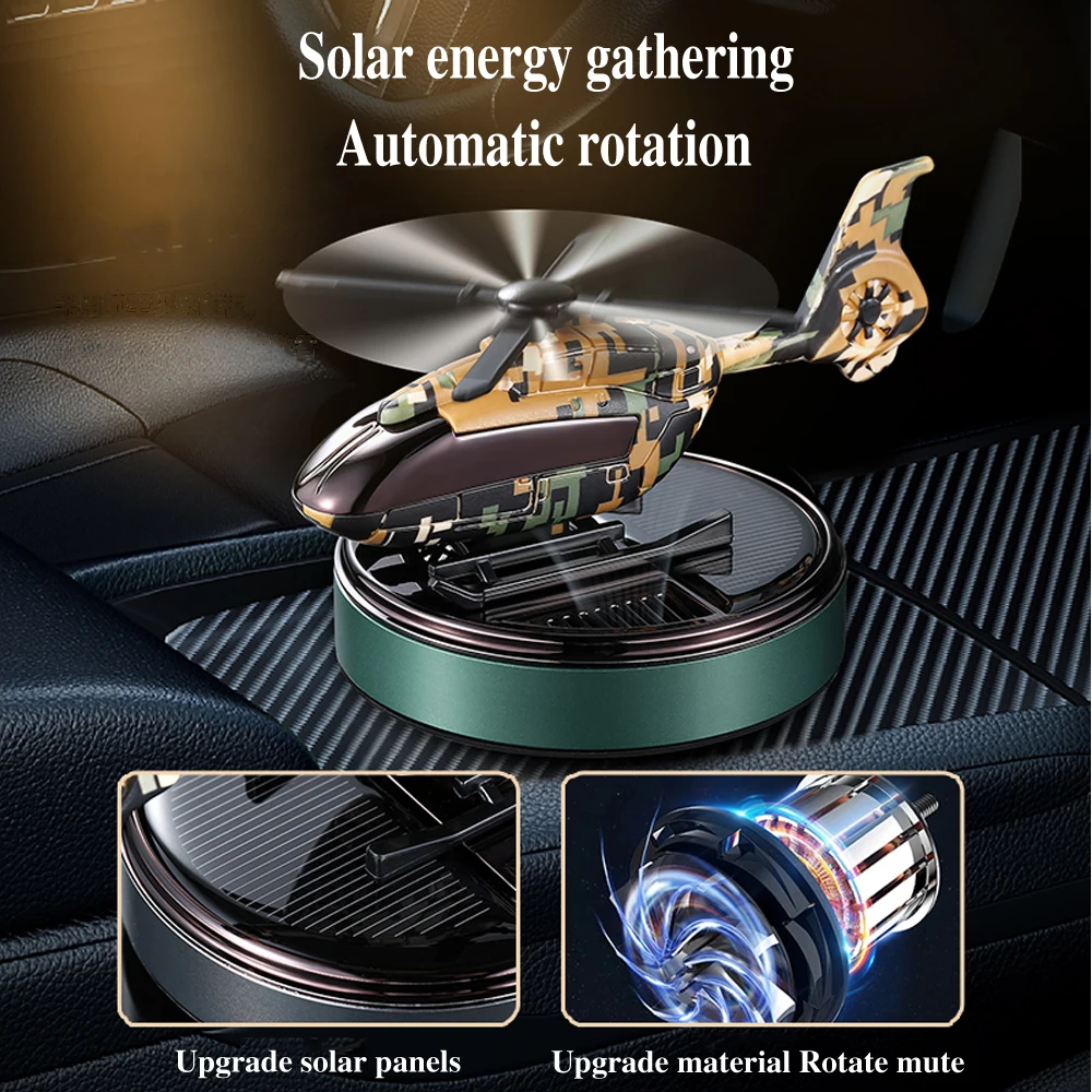 Solar Car Air Freshener Interior Accessories Supplies Helicopter Decoration Propeller Rotating Auto Flavoring Perfume Diffuser