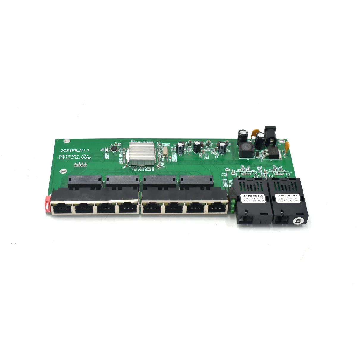 

Wanglink Fibra Reverse POE PCB 1000M*8 RJ45 1000M*2 SC Оптоволоконный медиаконвертер PCBA