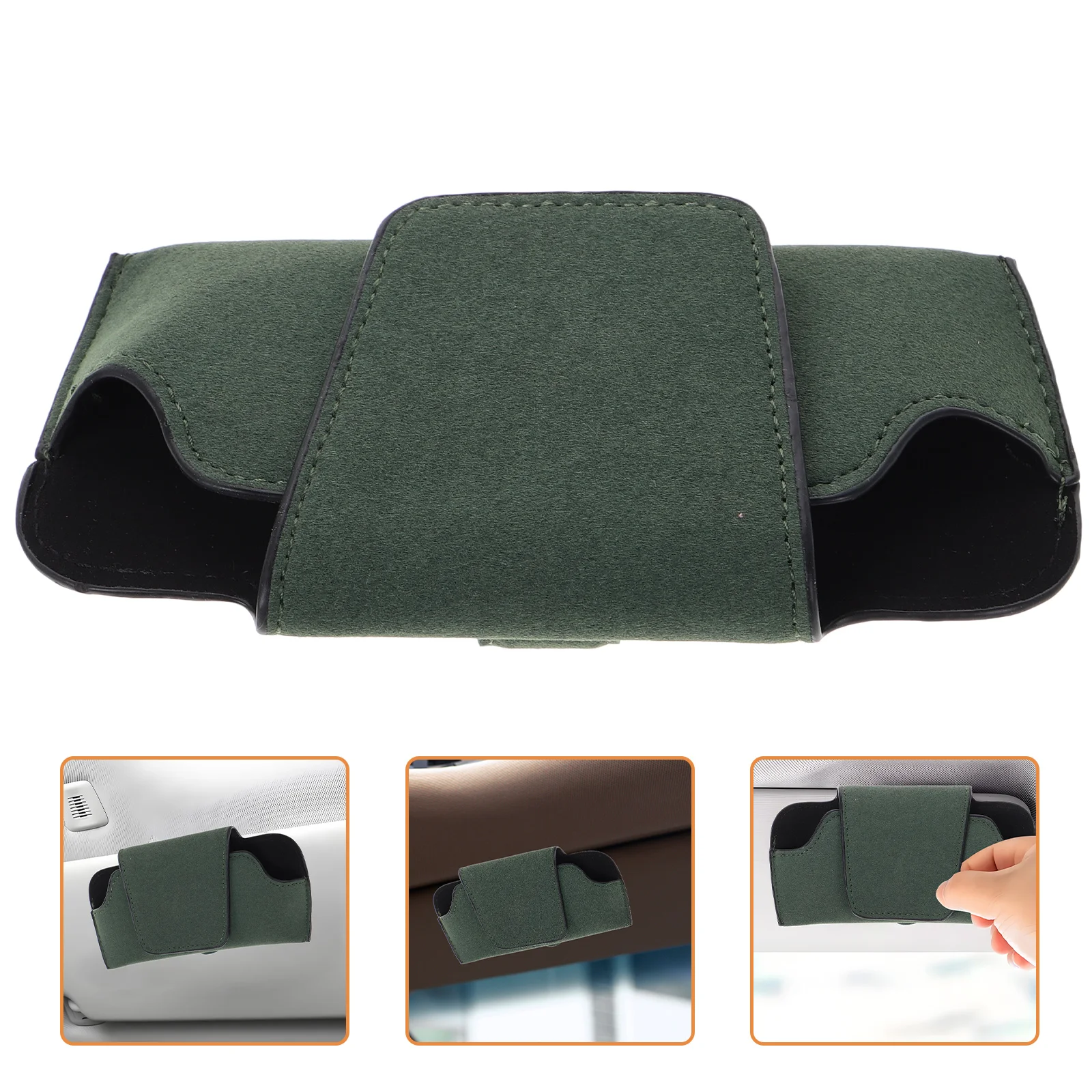 

Pu Car Sunglasses Holder Visor Eyeglass Case Storage Organizer For Vehicle Interior Durable Soft Lining Multifunctional