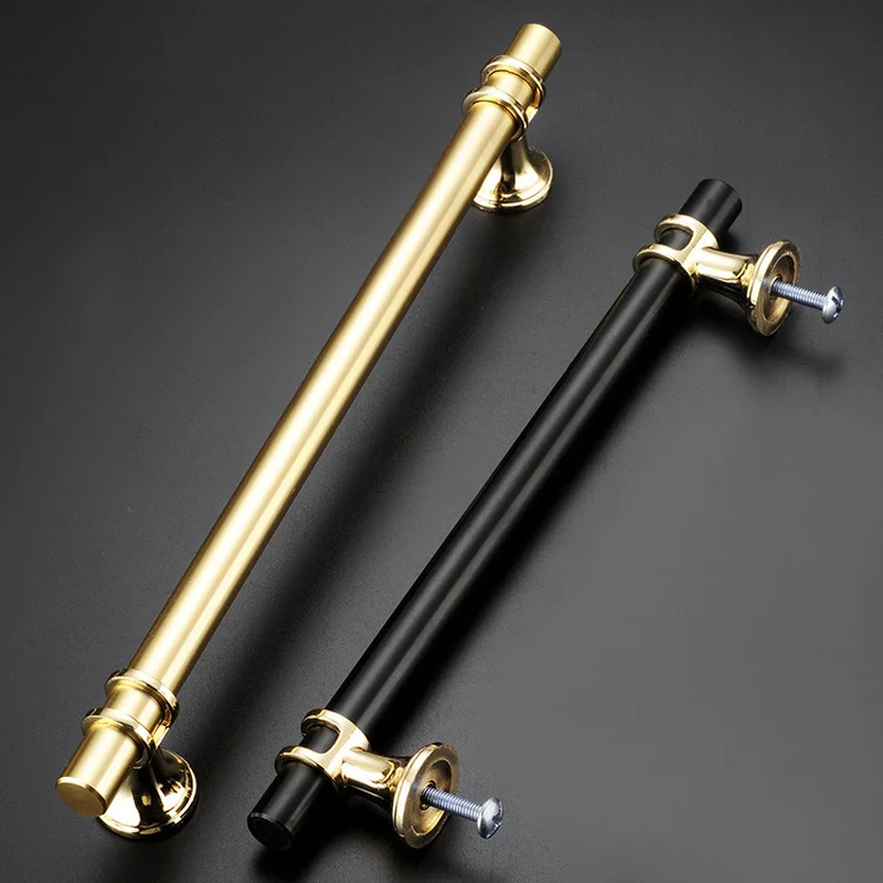 Zinc Alloy  Furniture Cabinet Knobs  Door Furniture Pull House Handle Black Gold T Bar Solid Cabinet Drawer Knob Handle Knob