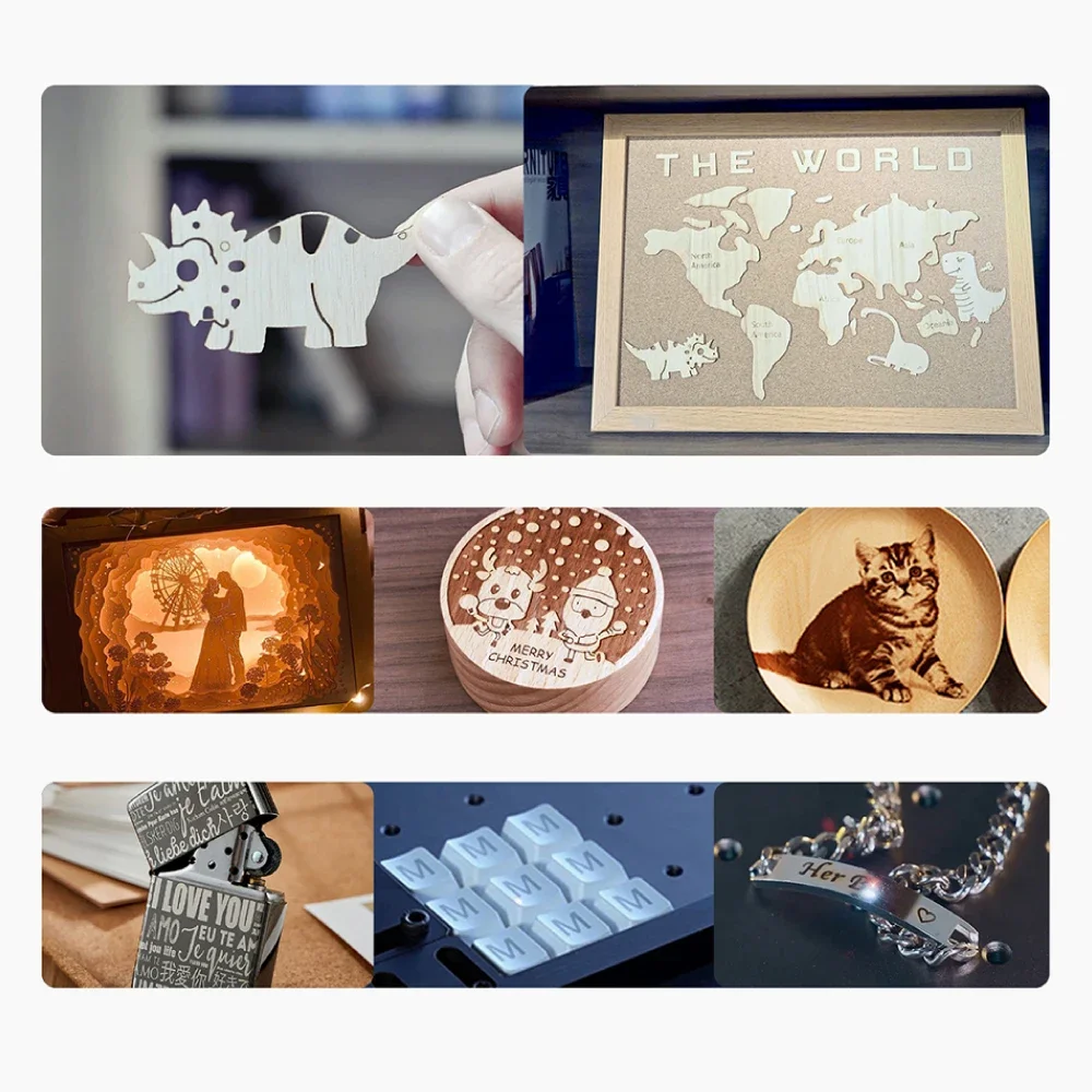 DAJA M4 PRO Dual Portable Laser Engraver Fast Fiber Marking for All Material Cylinder Cup Jewelry Ring Dog Tag Wood Metal Part