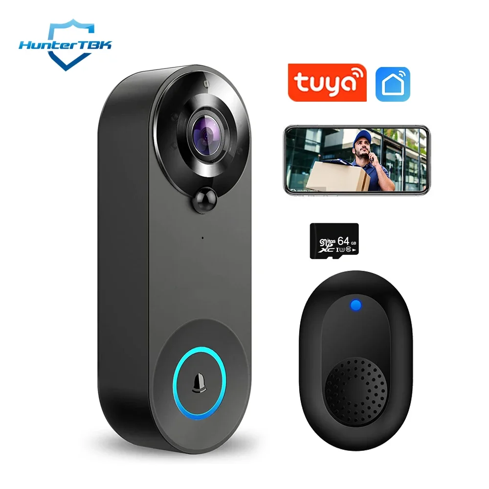 Tuya Smart Home 1080P Wireless WIFI Doorbell Video Intercom Door Bell with Camera  for Security Protection PIR Motion Detection