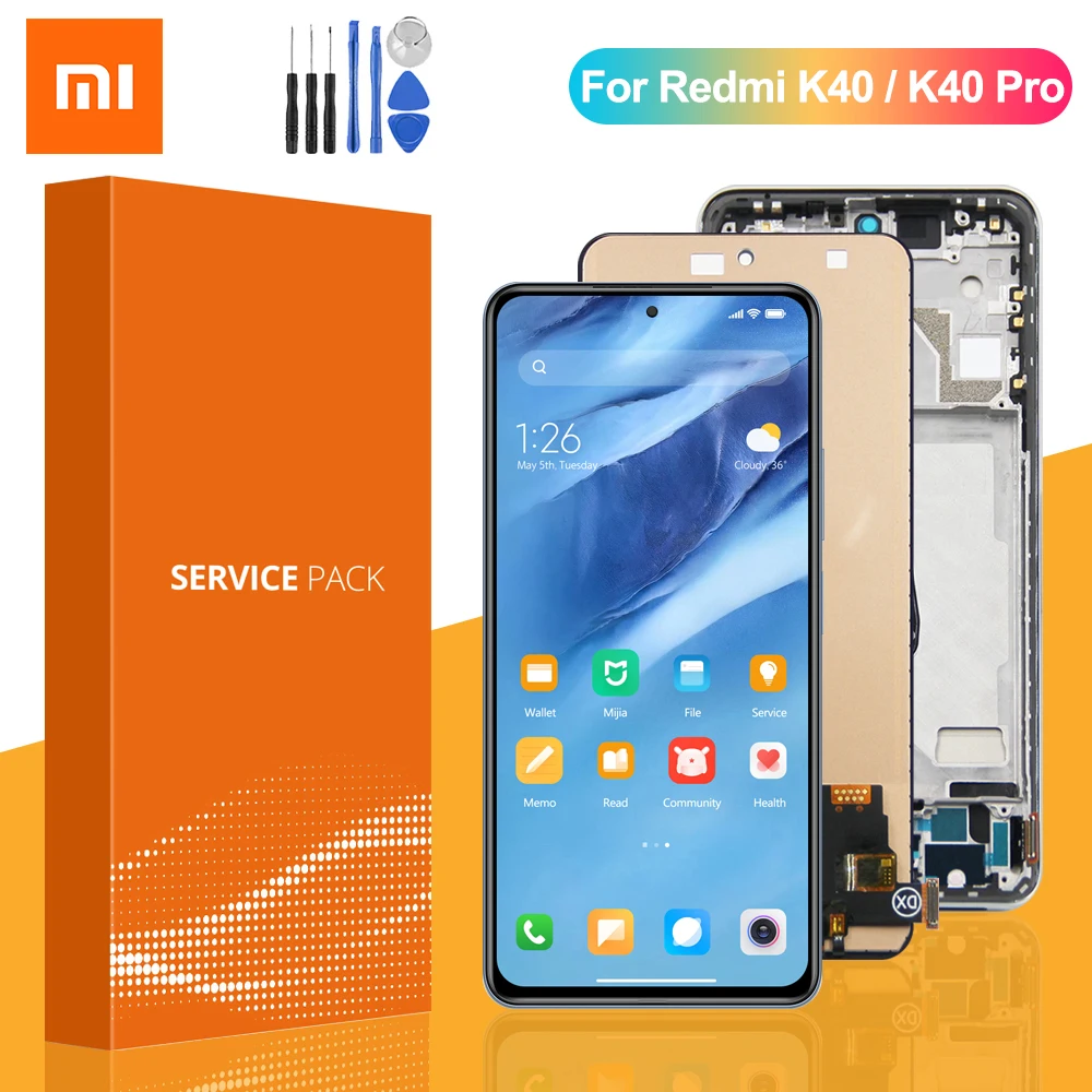 

100% Test For Xiaomi Redmi K40 LCD Display Screen Frame +Touch Screen Digitizer For Redmi K40 Pro+ K40 Ultra LCD Display Hongmi