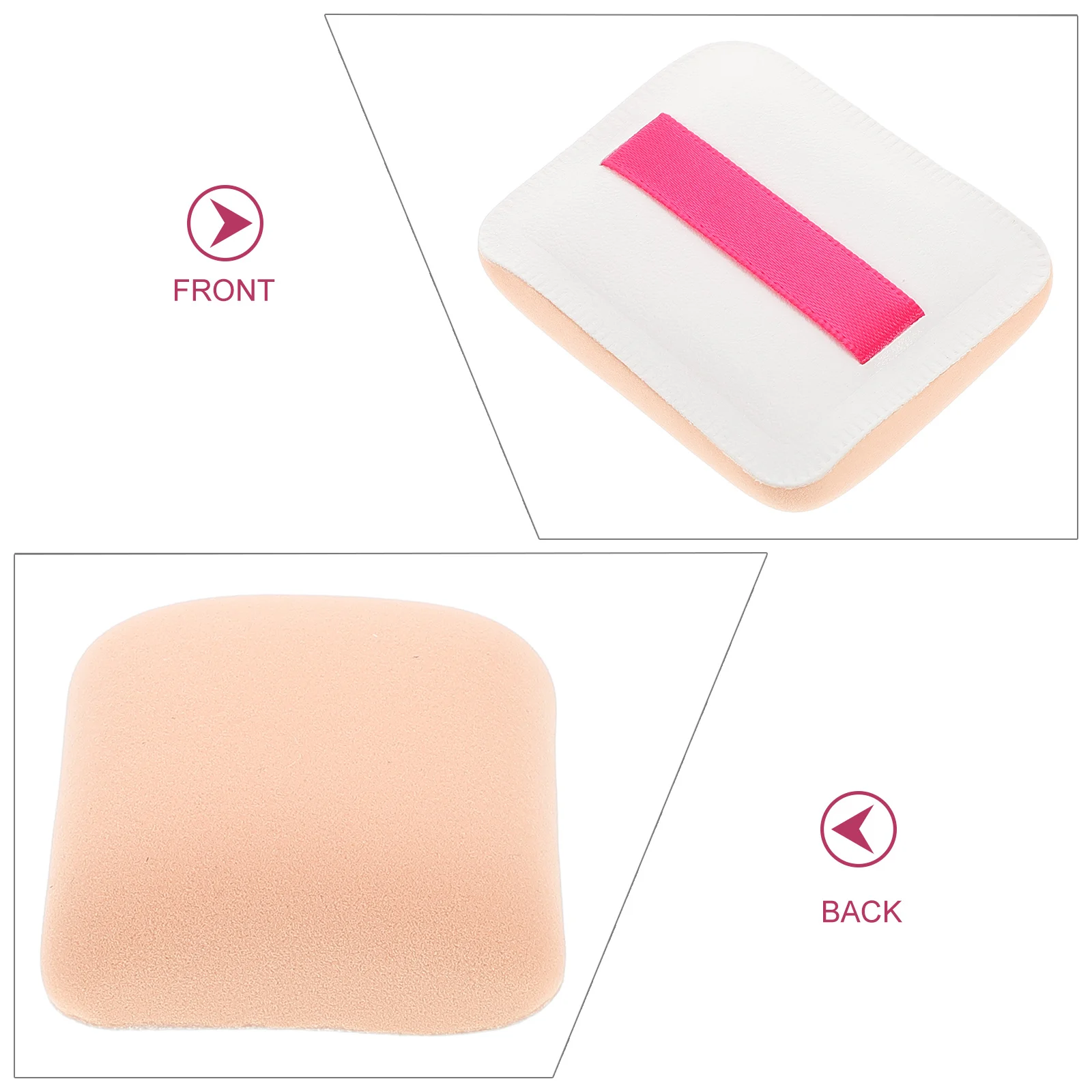 1 Juego de esponja para polvo, cojín de maquillaje, esponja suave para la cara, para base, crema, mezcla, aplicador de maquillaje, cara para polvo
