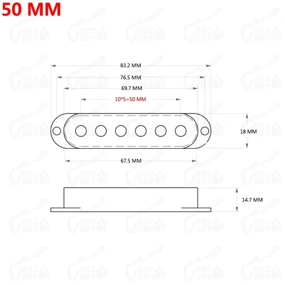 1 Piece Single Coil Pickup Cover For ST/SQ Electric Guitar Pickup Lid/Shell/Top 50MM/52MM  Made In Korea