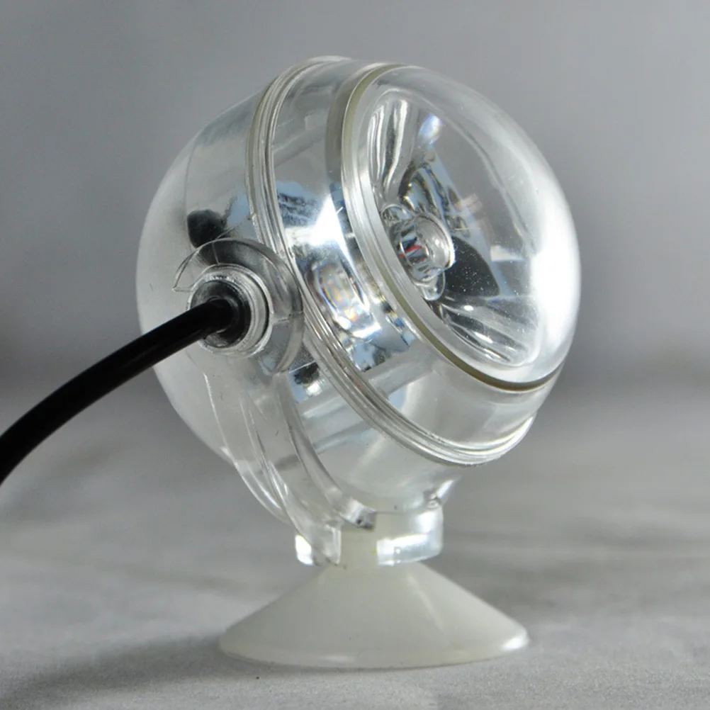 

1Pcs Waterproof LED Aquarium Spotlight Submersible Light With Suction Cup Convex Lens Decorative Light For Fish Tank