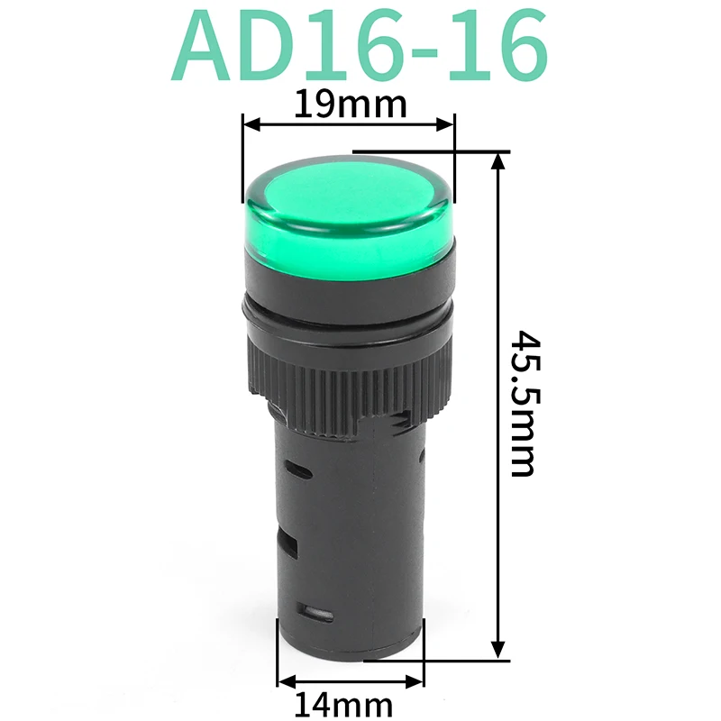 LED power indicator light AD16-22DS universal signal light 12v24v red green yellow blue white 220V 380v