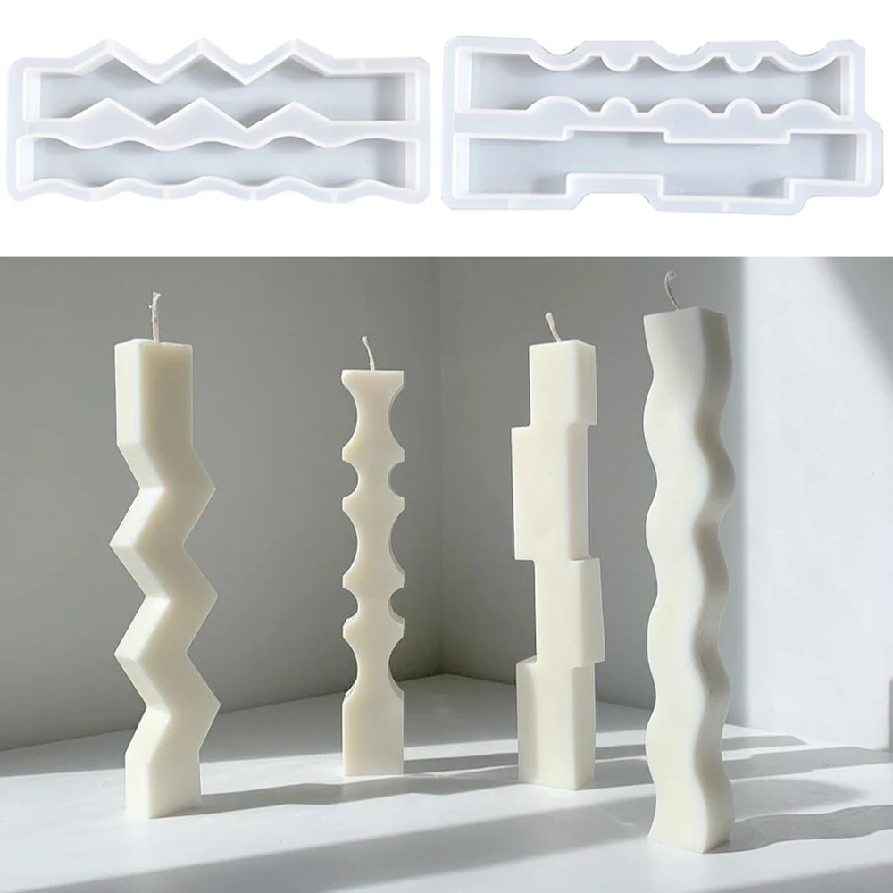 Special Shaped Long Pillar Candle Handmade Wave 1