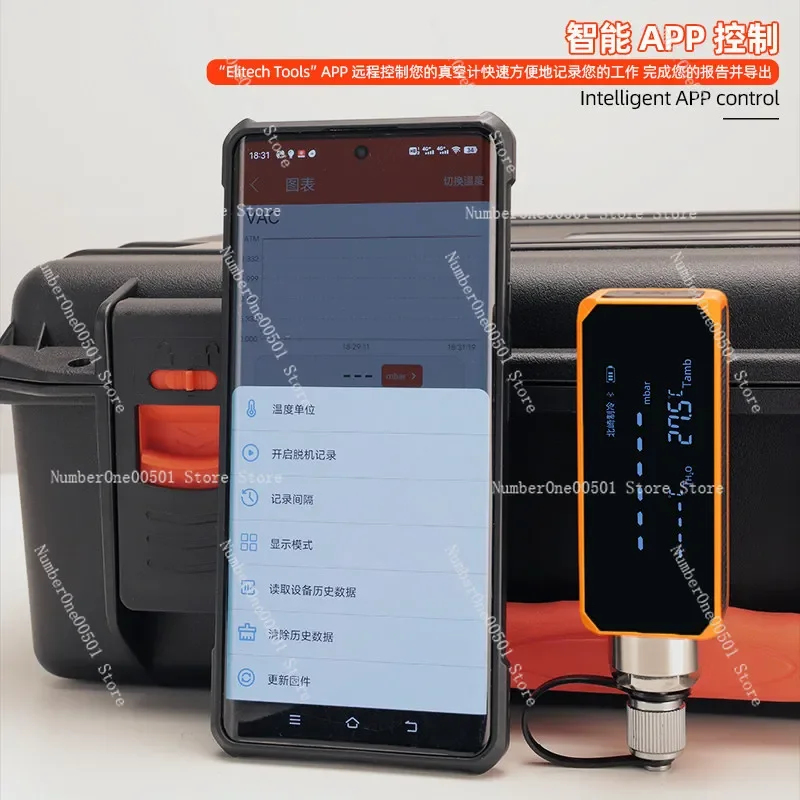 VGW-mini Wireless APP Digital Vacuum Gauge High Precision Digital Pressure Vacuum Gauge Negative Absolute Pressure Gauge